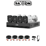 SAXXON SUA-KIT/XVR1E04-I/4-B20P-0280B - Kit 4 Canales HDCVI 1080P/ 4 Cámaras B20P 2.8mm 100°/ DVR Soporta Hasta 5 Ch IP ySMD  Policarbonato -