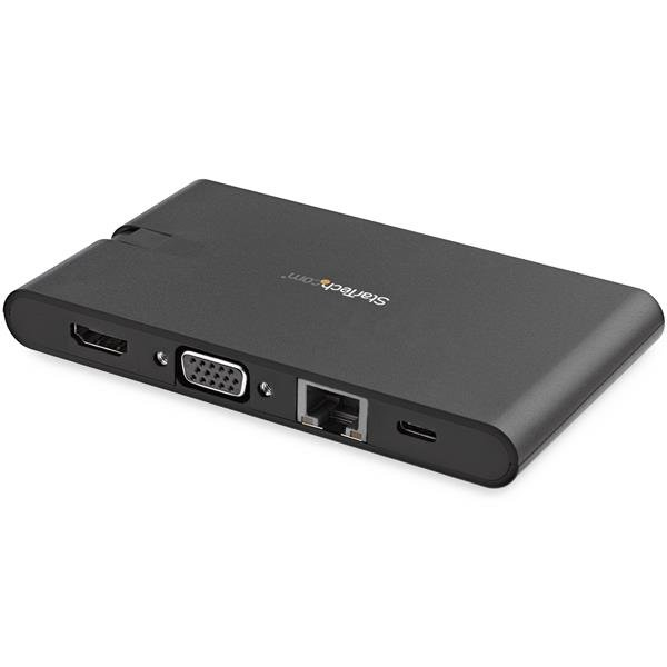 StarTech.com USB C Multiport Adapter - USB Type-C Mini Dock with HDMI 4K or VGA 1080p Video - 100W Power Delivery Passthrough, 3-port USB 3.0 Hub, GbE, SD &amp; MicroSD - Laptop Travel Dock