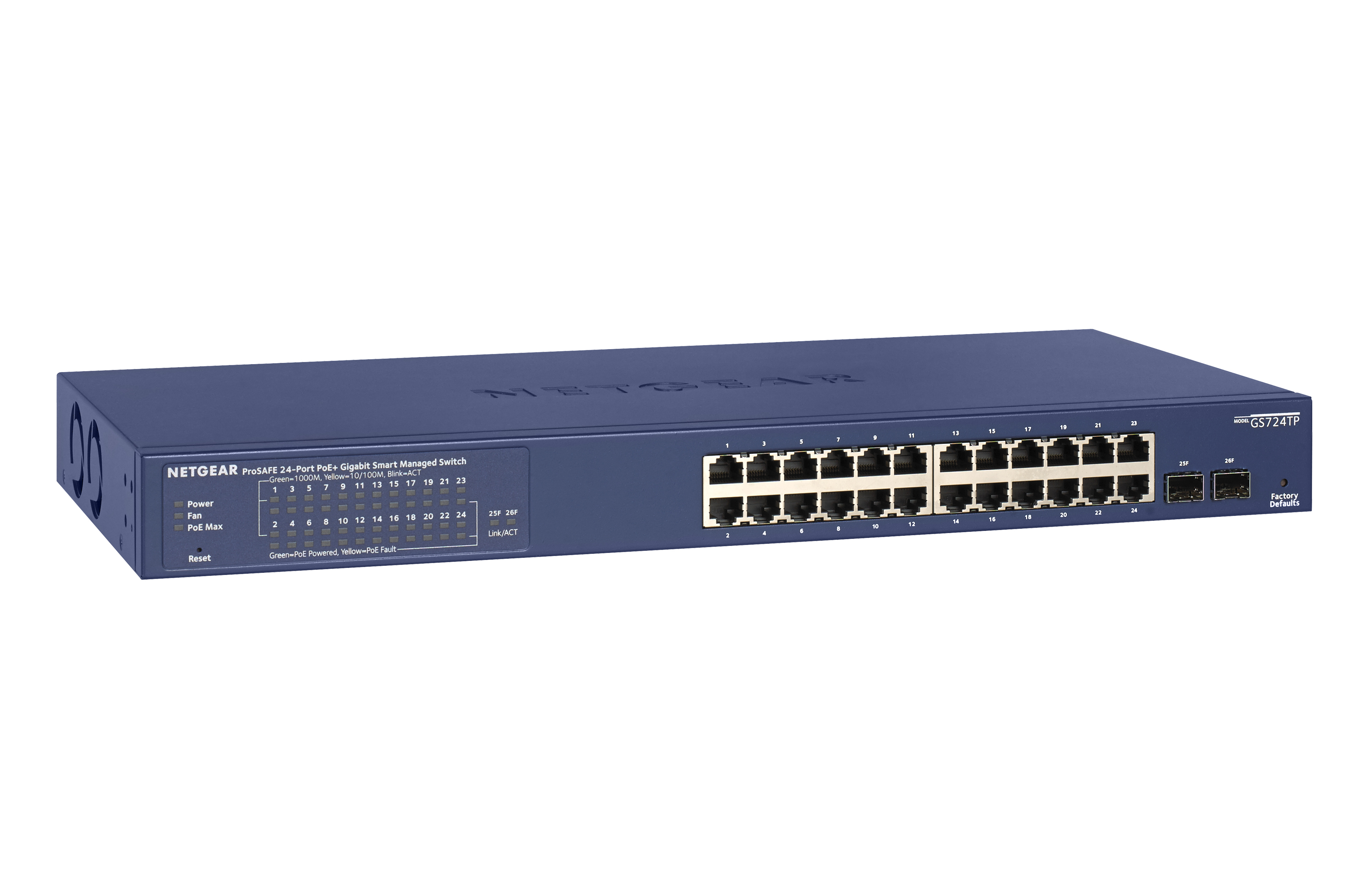 Image of NETGEAR GS724TP Managed L2/L3/L4 Gigabit Ethernet (10/100/1000)...