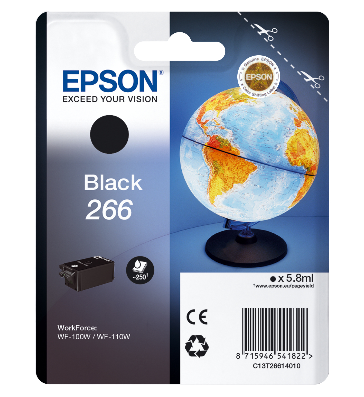 Epson C13T26614010/266 Ink cartridge black. 260 pages 5.8ml for Epson