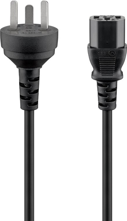 Image of Goobay 93618 power cable Black 2 m Power plug type K IEC C13