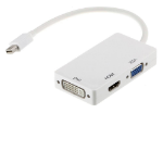 Axiom Mini DisplayPort VGA + HDMI + DVI White