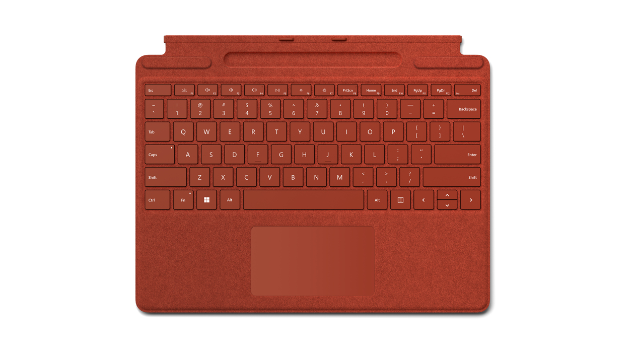 Image of Microsoft Surface Pro Signature Red Microsoft Cover port QWERTY...