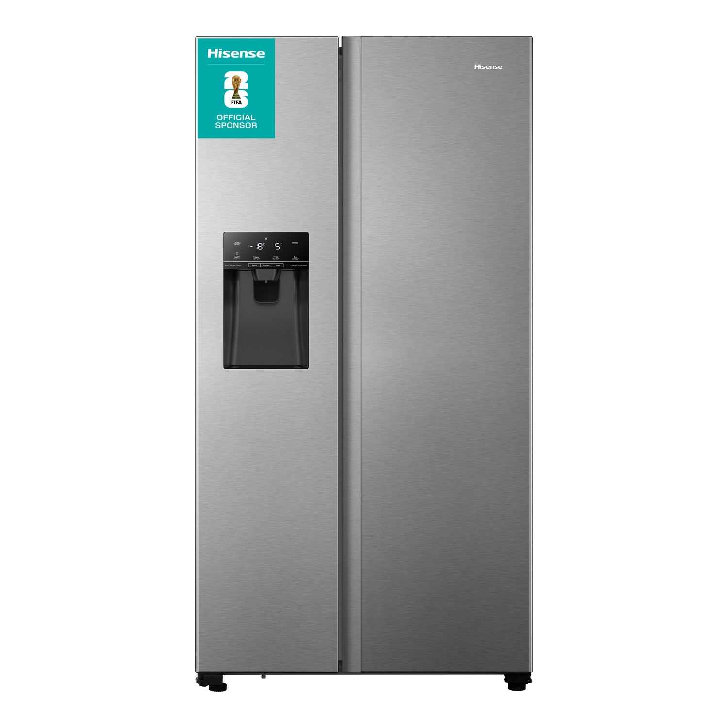 Hisense 562 Litre Freestanding American Fridge Freezer -  Stainless St