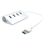 ProXtend 4-port USB-A 3.2 Gen 1 USB Hub, Silver 35cm