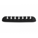 DeLOCK Cable Holder with 7 feed-throughs self-adhesive Set 6 pieces black