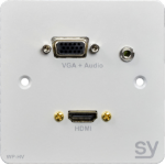 SY Electronics SY-WP-HV-BW socket-outlet HDMI + VGA + 3.5mm White