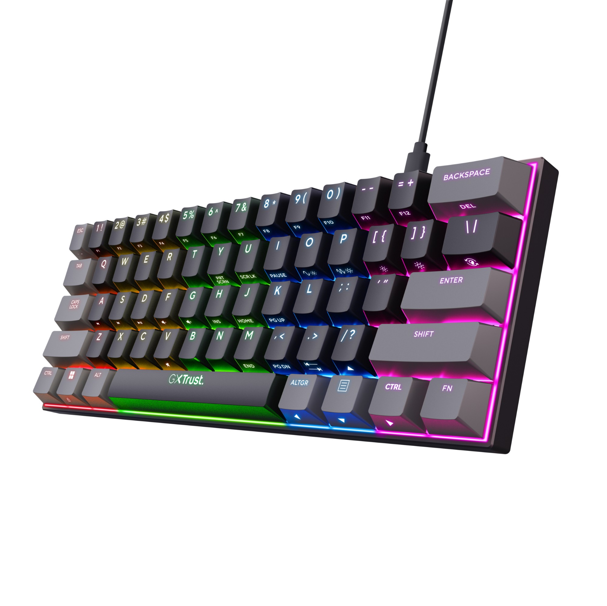 24886 TRUST GXT867 Acira 60% Mini Gaming Keyboard UK