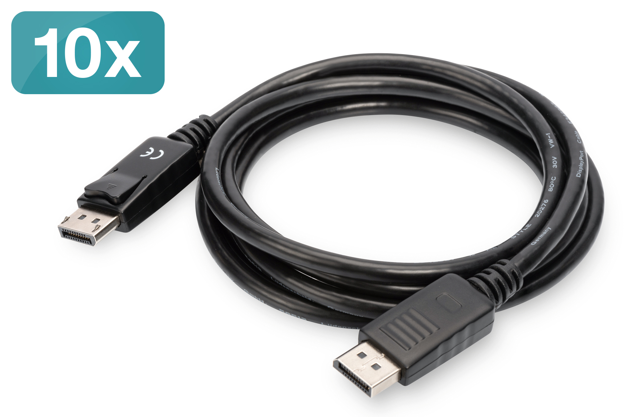Image of Digitus DisplayPort Connection Cable, Pack of 10 pcs.