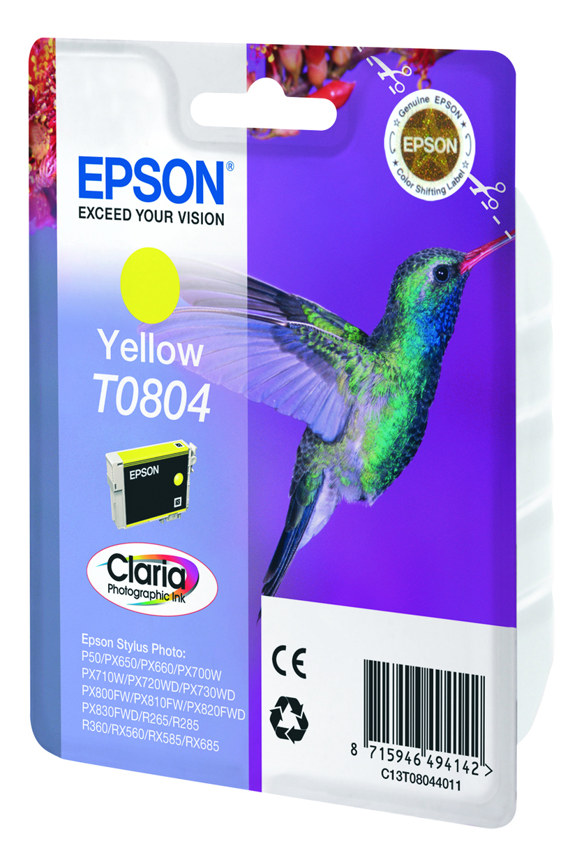 Epson C13T08044011/T0804 Ink cartridge yellow, 620 pages ISO/IEC 24711 7.4ml for Epson Stylus Photo P 50/PX/PX 730/R 265