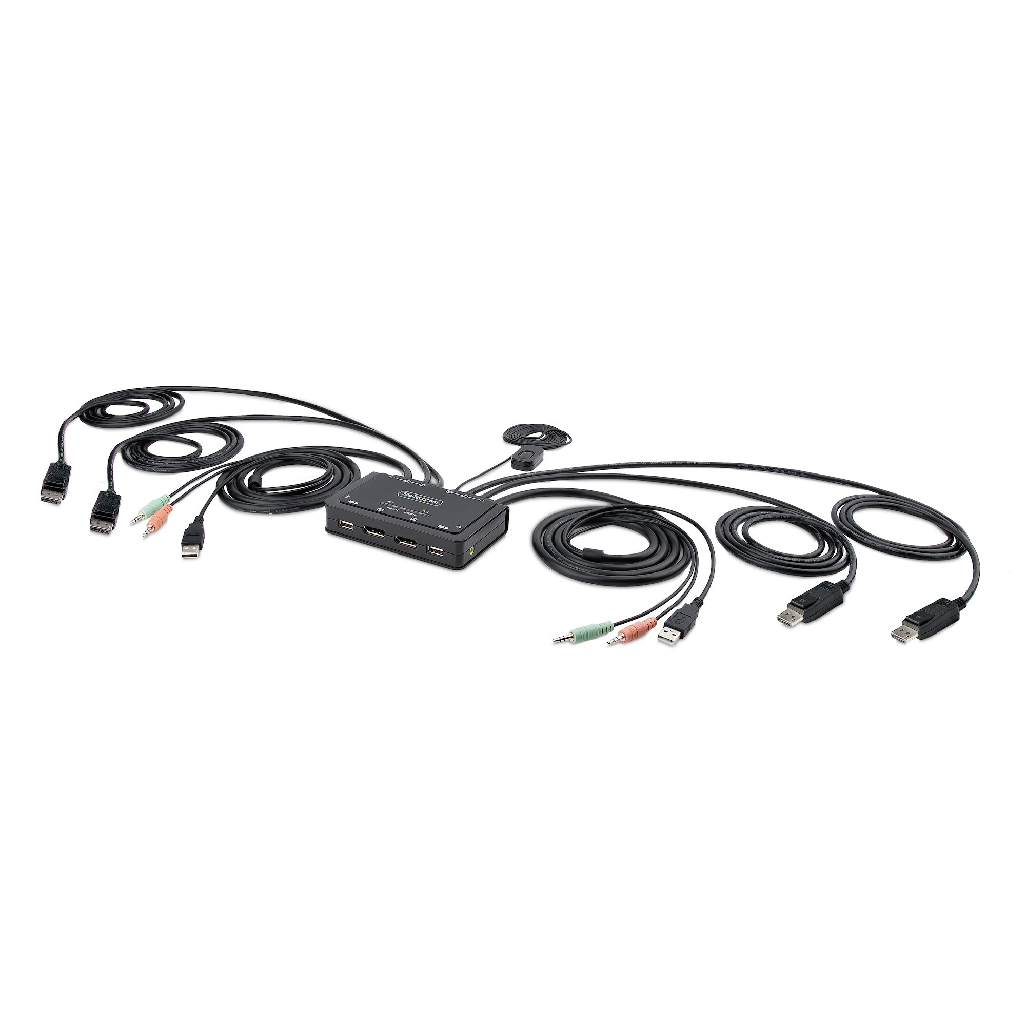 Image of StarTech.com 2-Port Dual-Monitor DisplayPort Cable KVM Switch, 4K...