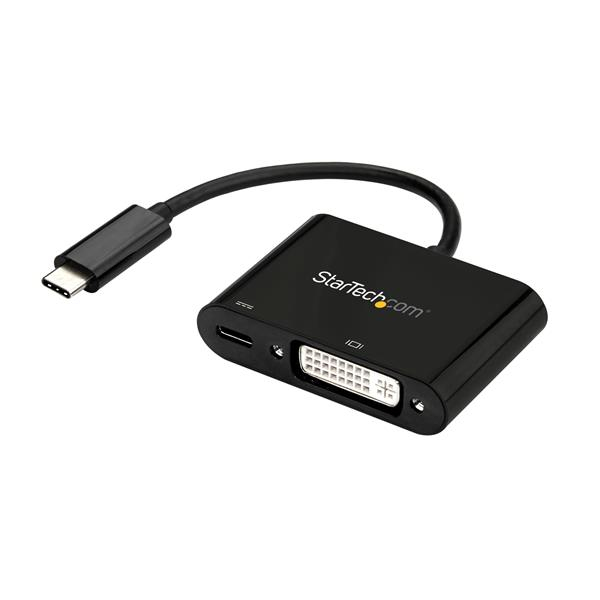 Image of StarTech.com USB C to DVI Adapter with Power Delivery - 1080p USB...