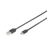 Digitus AK-300154-010-S USB-kabel 1 m USB 2.0 2 x USB A USB C Zwart