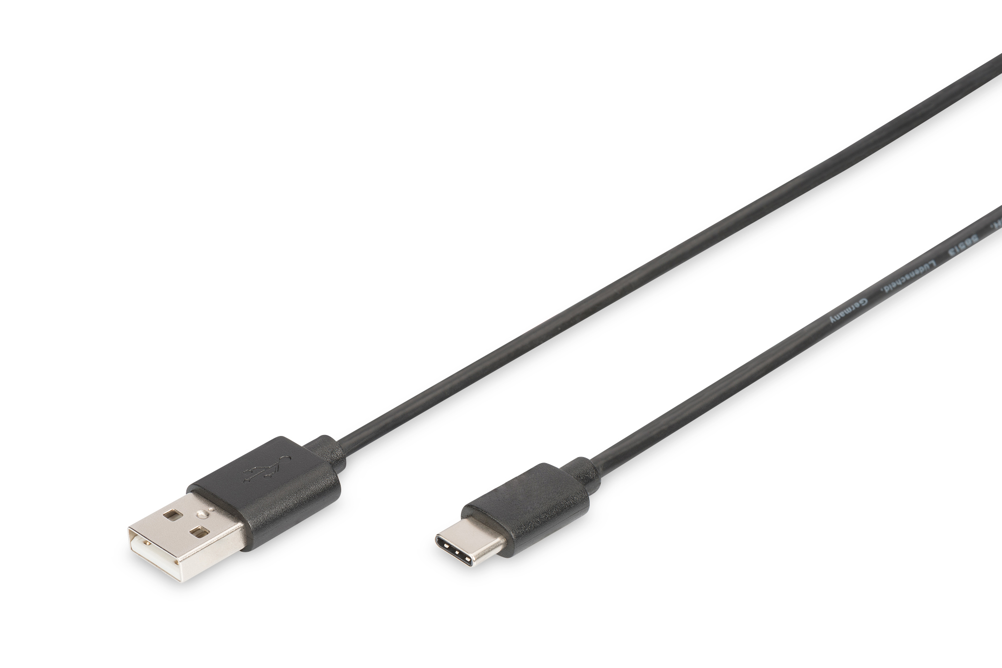 Photos - Cable (video, audio, USB) Digitus USB Type-C connection cable, Type-C to A AK-300154-018-S 