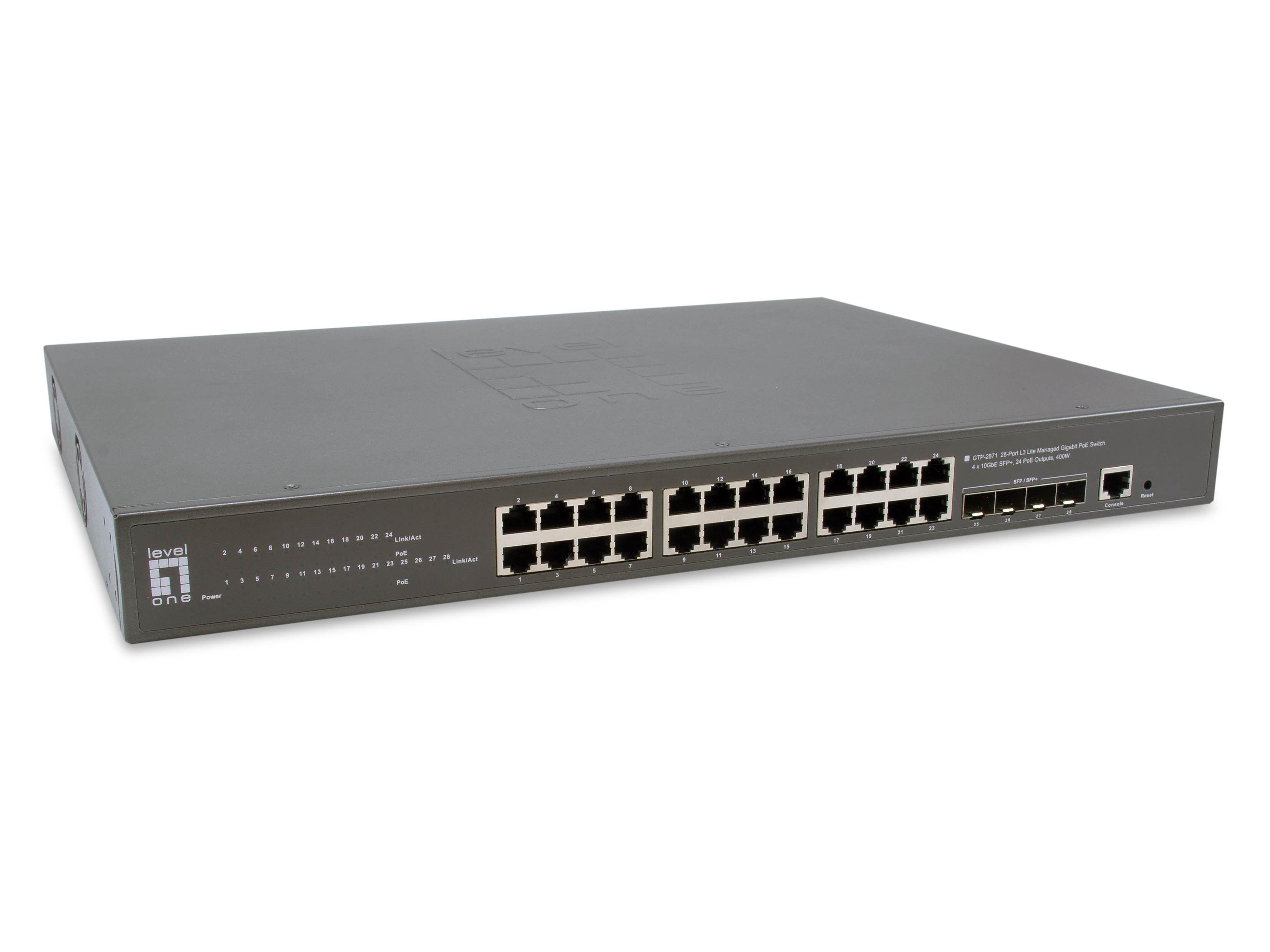Image of LevelOne GTP-2871 network switch Managed L3 Gigabit Ethernet...