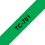 Brother TC-701 DirectLabel black on green 12mm x 7,7m for Brother P-Touch TC 9-12mm