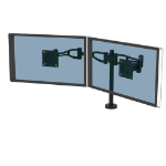 Fellowes Vista Dual Monitor Arm - Monitor Mount for 10KG 26 inch Screens - Ergonomic Adjustable Monitor Arm Desk Mount - Pan 180° Rotation 360°, VESA 75 x 75/100 x 100 - Black