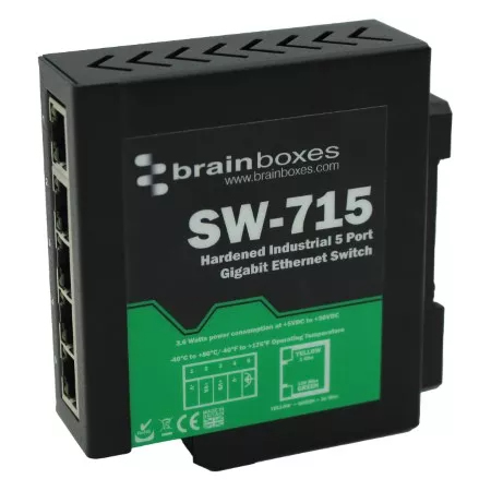 Image of Brainboxes SW-715 network switch Unmanaged Gigabit Ethernet...
