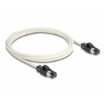 DeLOCK Network Cable RJ45 plug to plug Cat.6A S/FTP with rotatable colour clips 2 m white