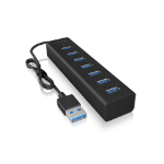 ICY BOX IB-HUB1700-U3 USB 3.2 Gen 1 (3.1 Gen 1) Type-A 5000 Mbit/s Black