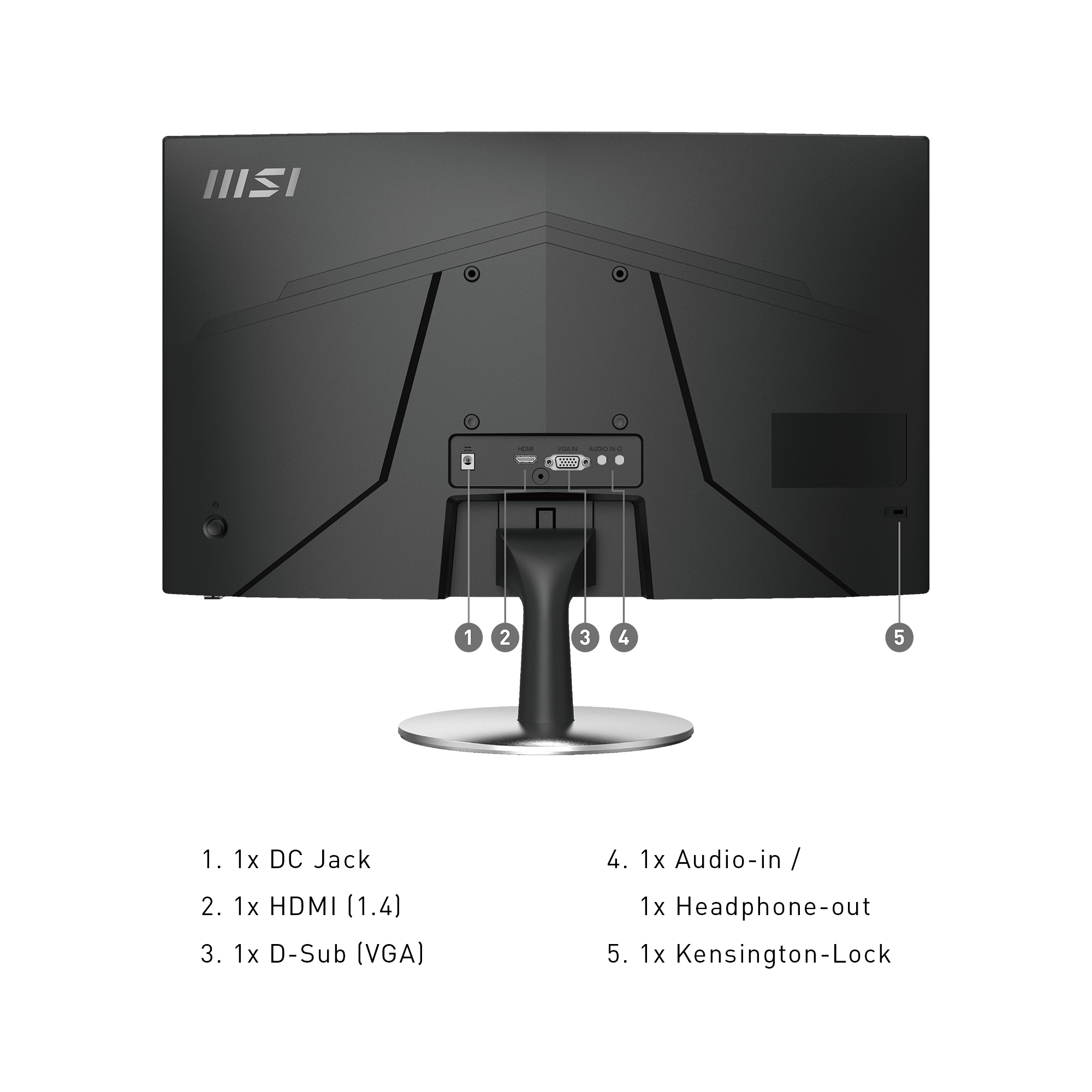 MSI Pro MP242C 23.6 Inch Curved Monitor, 1500R, Full HD (1920 x 1080), 75Hz, VA, 5ms, HDMI, VGA, Built-in Speakers, Anti-Glare, Anti-Flicker, Less Blue light, TÃœV Certified, VESA, Kensington, Black