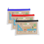 Eco Eco 90% Recycled Clear Flat Pencil Case - 20x13cm