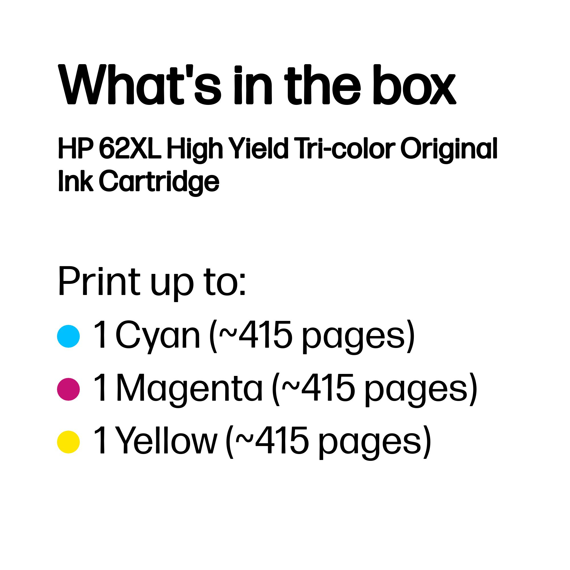 HP C2P07AE/62XL Printhead cartridge color high-capacity, 415 pages ISO/IEC 24711 for HP Envy 5640