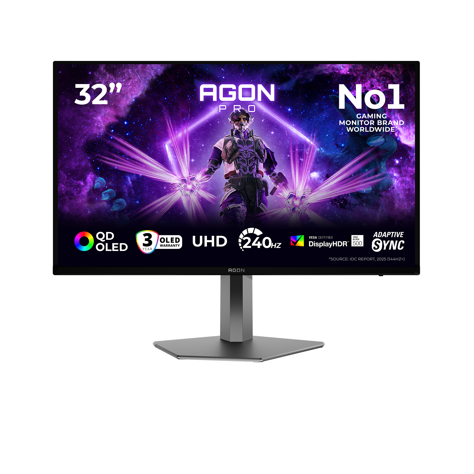 AOC AGON PRO AG326UZD2 computer monitor 80 cm (31.5") 3840 x 2160 pixels 4K Ultra HD OLED Black