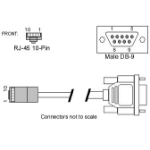 Digi EIA-232 Modem Cables RJ-45 10-pin to DB-9 1.2m networking cable 47.2" (1.2 m)