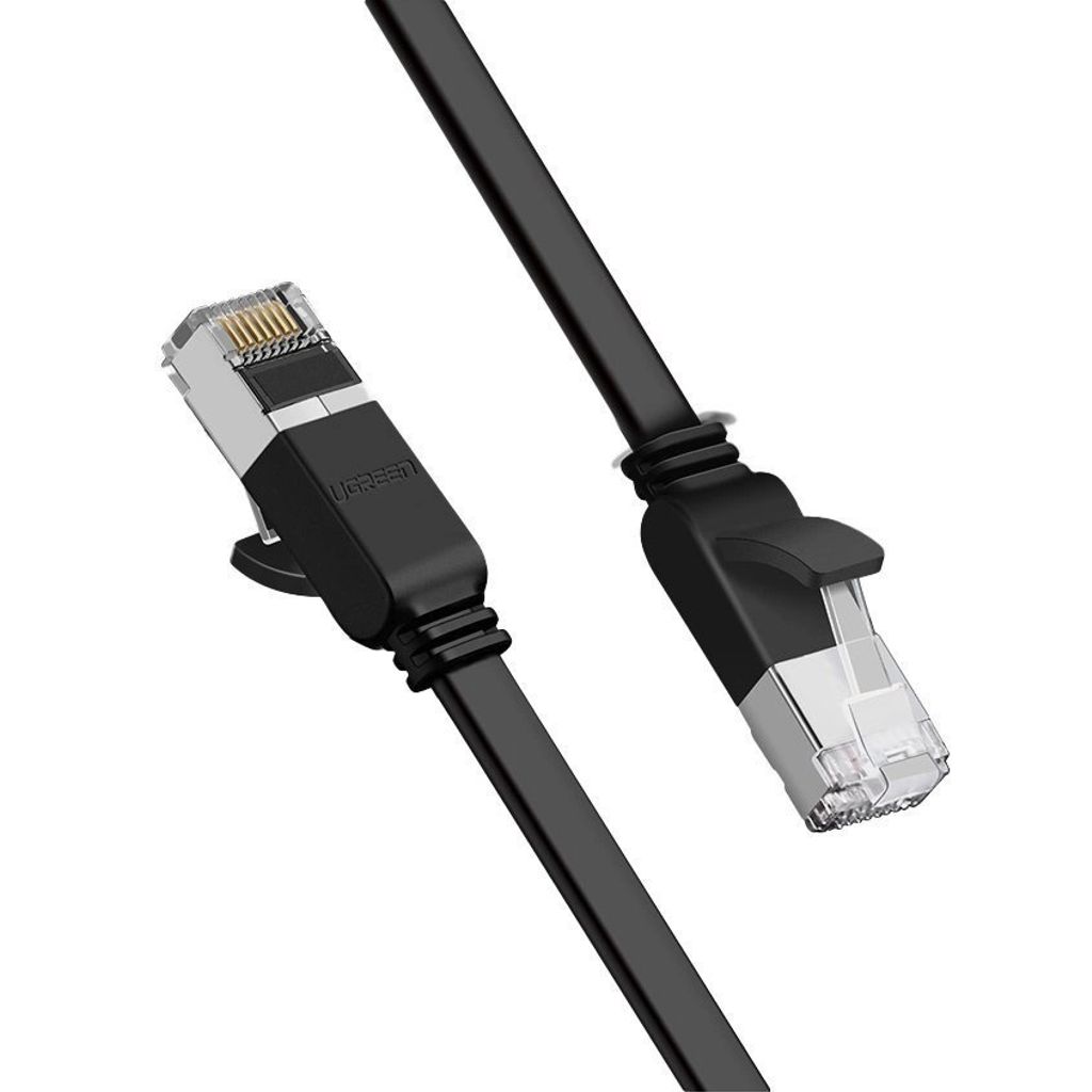 EU Product - Internet/Ethernet flat network cable RJ45/Cat6, UTP, 1000Mbps, 5m - Black thumbnail