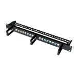 LogiLink Keystone Panel 1U, 16 ports, shielded, black, with 3 cable management rings