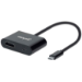 Manhattan USB-C to HDMI and USB-C (inc Power Delivery), 4K@60Hz, 19.5cm, Black, Power Delivery to USB-C Port (60W), Equivalent to CDP2HDUCP, Male to Females, Lifetime Warranty, Retail Box