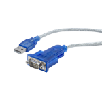 C2G Port Authority USB Serial DB9 Adapter Cable 18" seriële kabel Blauw 0,46 m USB Type-A DB-9