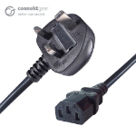 connektgear 2m UK Mains Power Cable UK Plug to C13 Socket - LSZH