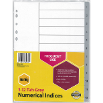 MARBIG INDICES PP A4 GREY 1-12 TAB