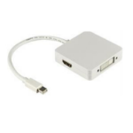 Deltaco DP-MULTI1 video cable adapter 0.2 m Mini DisplayPort DisplayPort + DVI + HDMI White