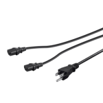 Monoprice 41091 power cable Black 35.4" (0.9 m) NEMA 5-15P 2 x C13 coupler