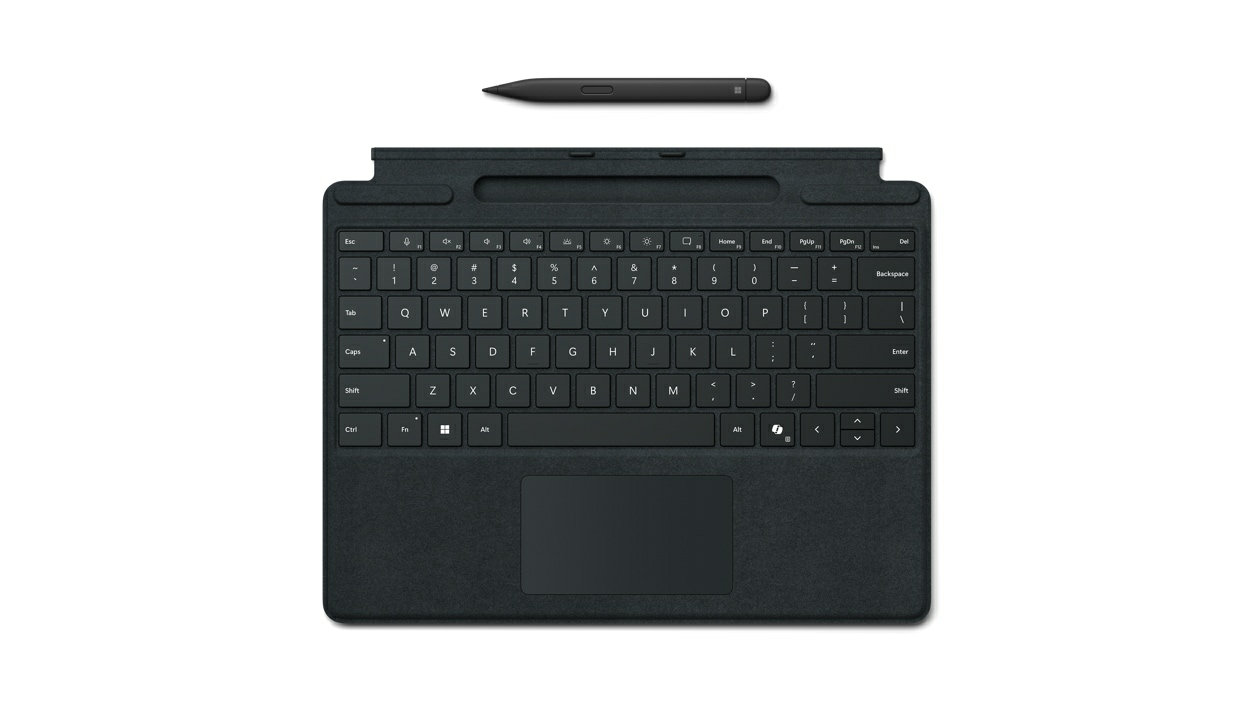 Microsoft Black Surface Pro Keyboard W/ Slim Pen Qwerty English Co