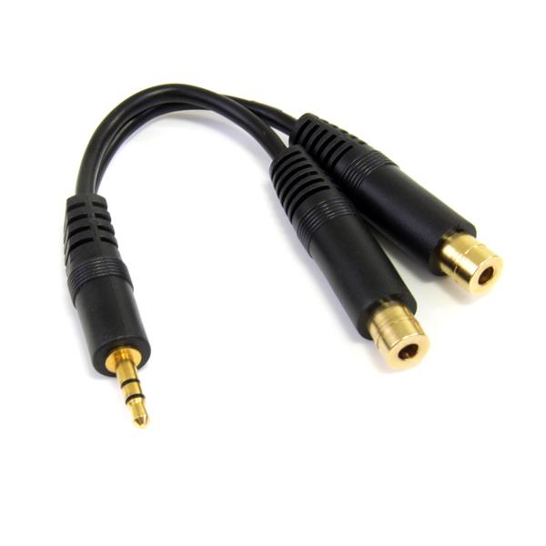 StarTech.com MUY1MFFS 3.5mm Male to 2 x 3.5mm Female Slim Stereo Splitter Cable