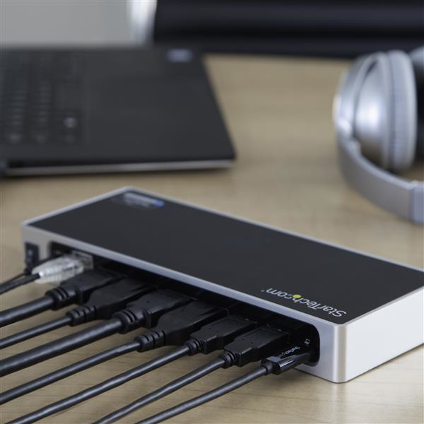StarTech.com Dock USB-C e USB-A - Dock doppio monitor DisplayPort + HDMI 4K 60Hz - Docking station ibrida USB 3.0 per laptop USB-C o USB-A - 6x USB Type-A, GbE - USB 3.1 Gen 1 - Mac/Window