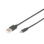Digitus AK-300127-010-S USB-kabel USB 2.0 1 m USB A Micro-USB B 0,48 Gbit/s Zwart