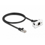 DeLOCK Network Extension Cable for Easy 45 Module S/FTP RJ45 plug to RJ45 jack Cat.6A 50 cm black