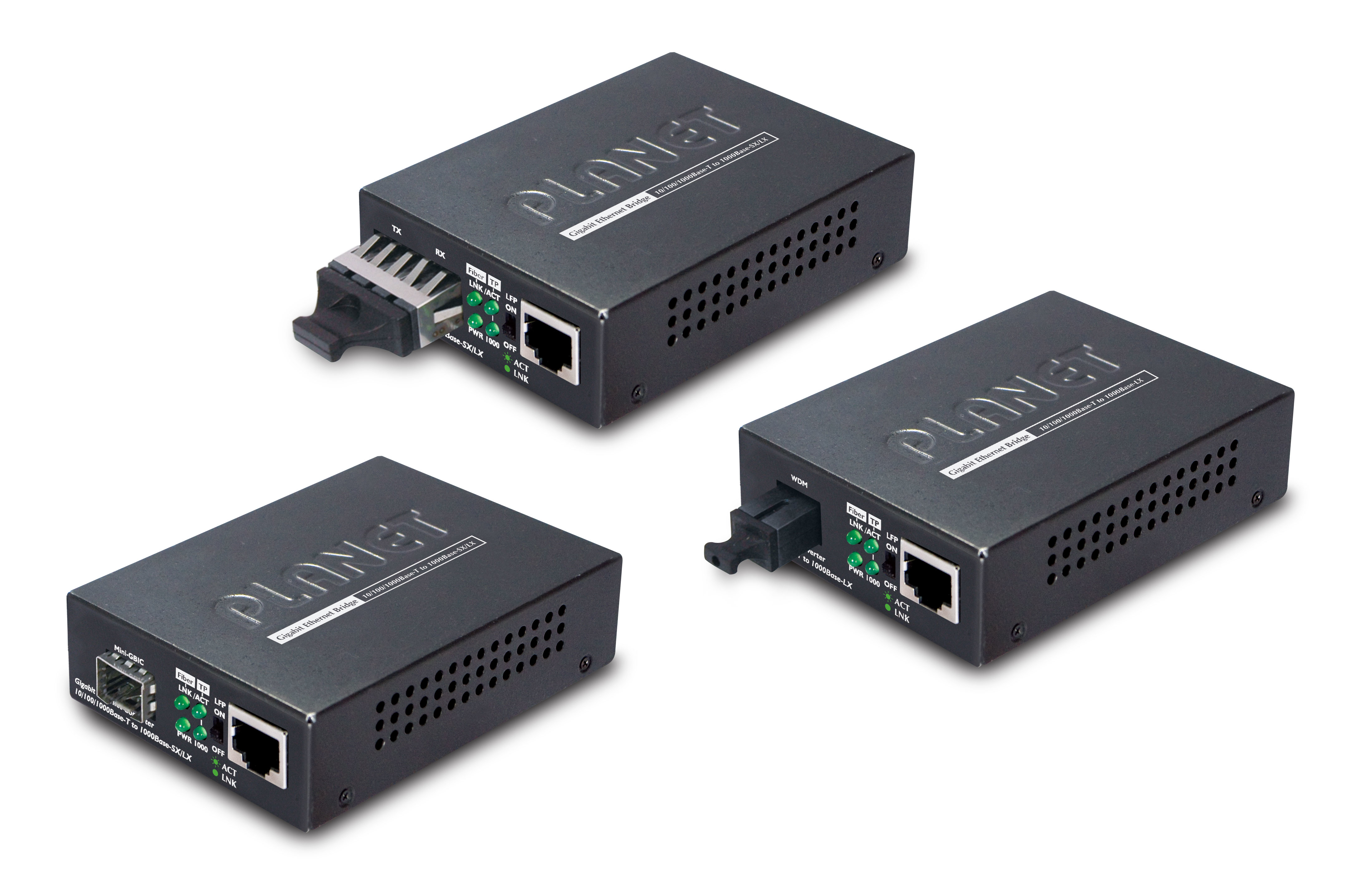 Image of PLANET 10/100/1000BASE-T to network media converter 2000 Mbit/s...