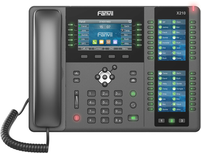 Fanvil X210-V2 High-end Enterprise IP Phone With Three Screens and 96 BLF Keys, Bluetooth