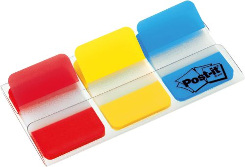 Post-It Index Flags Strong Repositionable 25x38mm 3x22 Tabs Red Yellow Blue (Pack 66) 686-RYB - 7000146810