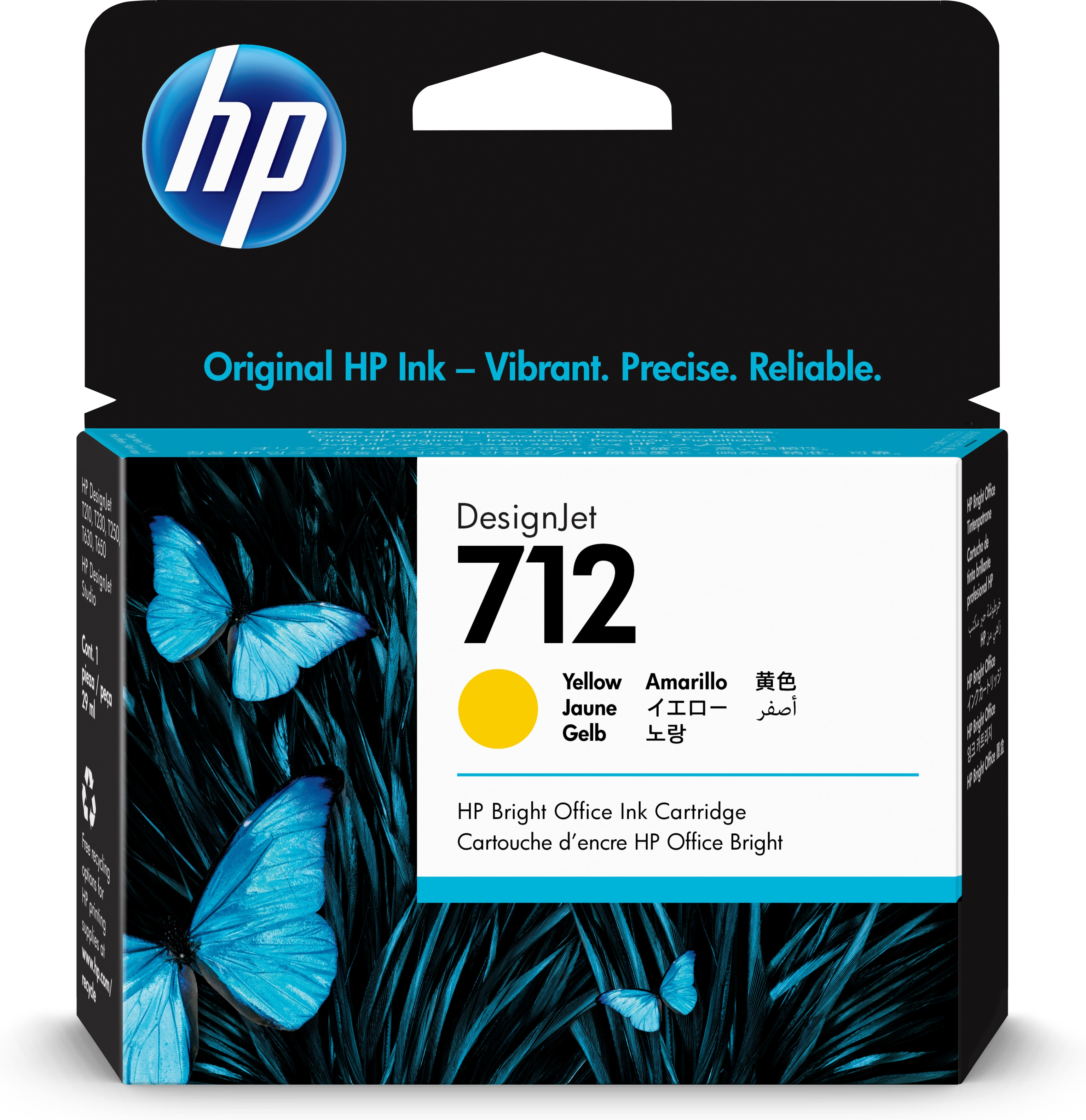 Image of HP 3ED69A/712 Ink cartridge yellow 29ml for HP DesignJet T 200