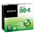 Sony Pack de 10 DVD+R 16X boitier slim