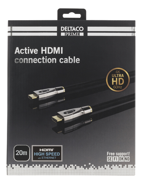 Deltaco Prime HDMI-kabel 20 m HDMI Typ A (standard) Svart