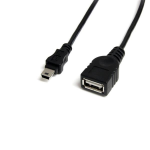 StarTech.com USBMUSBFM1 USB cable 11.8" (0.3 m) USB A Mini-USB B 0.48 Gbit/s Black