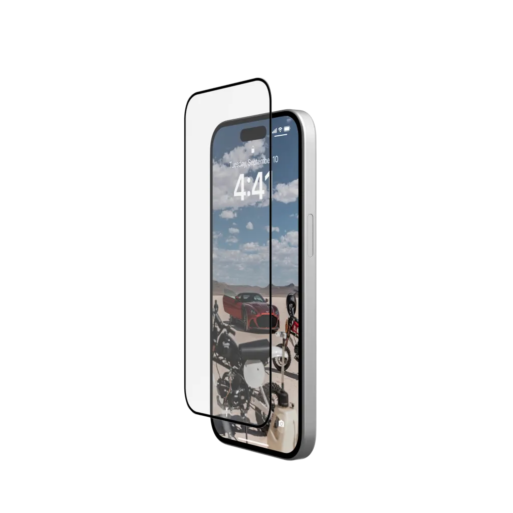 144351110040 URBAN ARMOR GEAR Apple iPhone 15 Glass Shield Plus - Clea
